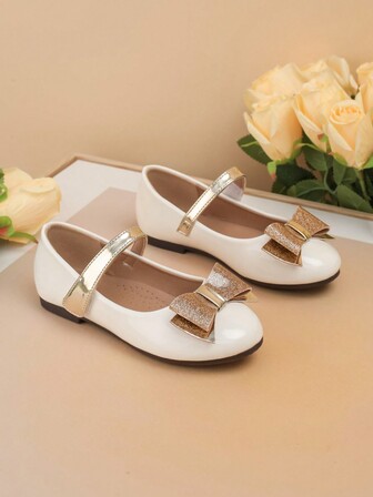 时尚百搭儿童平底鞋，新款女童蝴蝶结一脚蹬鞋