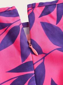 Breezaya Women's Leaf Print Random Pattern Dress