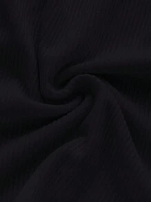 SHEIN 女士彩色印花镂空短袖夏季 T 恤 - 黑色 - 查看 3