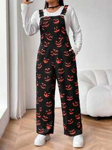 Flirla Cộng với kích thước áo liền quần thời trang in hình Halloween thông thường - Nhiều màu - Xem 8