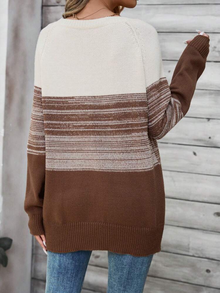 Women's Long Sleeve Striped Sweater