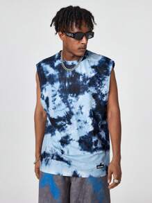 Manfinity VCAY Męski sweter bez rękawów z dzianiny w kolorze tie-dye