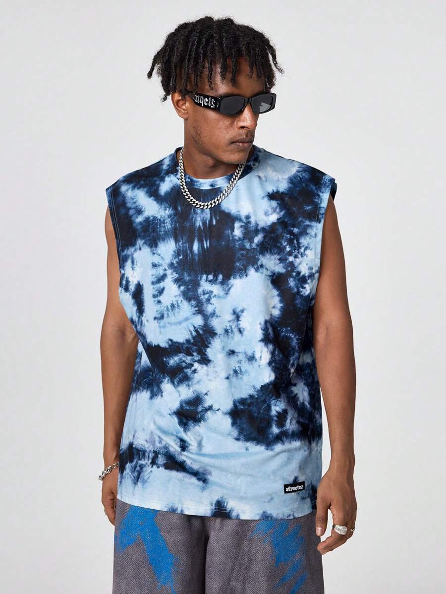 Manfinity VCAY Męski sweter bez rękawów z dzianiny w kolorze tie-dye