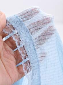 DAZY Women's Lace Splice Drawstring Tie Cuff Blouse Long Sleeve Women Tops,Fall Women Clothes