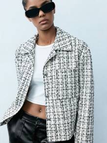 Maija Estilo urbano clásico a cuadros casual, de estilo escolar, temporada de graduación y vuelta al cole - Albaricoque - Ver 7