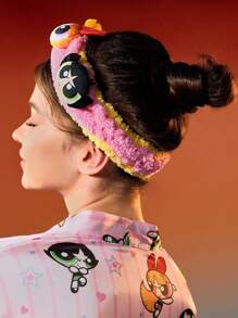 THE POWERPUFF GIRLS X SHEIN 1 件装撞色可爱卡通人物贴花弹力发圈，适用于家居、浴室装饰、夏季，Y 2 K