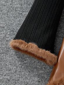 Sparklyn 青少年女孩长袖喇叭袖上衣和时尚磨边裙 2 件套 - 摩卡棕 - 查看 4