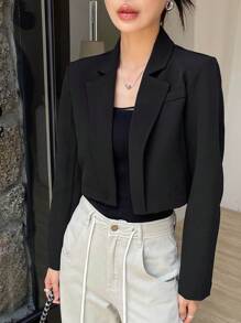 DAZY 女士纯色短款西装外套，秋季商务装