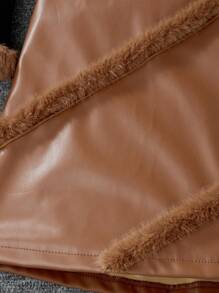 Sparklyn 青少年女孩长袖喇叭袖上衣和时尚磨边裙 2 件套 - 摩卡棕 - 查看 3