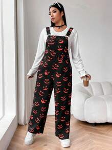 Flirla Cộng với kích thước áo liền quần thời trang in hình Halloween thông thường - Nhiều màu - Xem 6