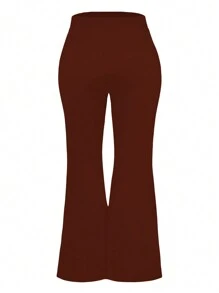 SHEIN Clasi 大码女式纯色休闲喇叭裤