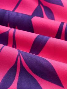 Breezaya Women's Leaf Print Random Pattern Dress