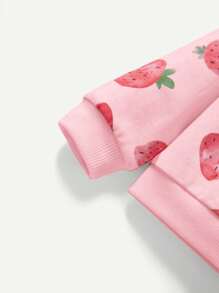 Cozy Pixies Suéter Casual com Gola Careca para Bebê Menina - Rosa chiclete - Visão 4