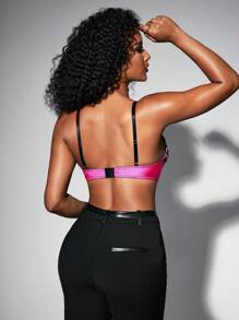 SHEIN Embroidered, Mature, Charming, Contrast Color, Underwire Bra For Women - Multicolor - View 2