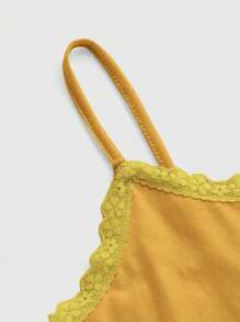 ROMWE Fairycore Áo yếm thêu ong cho nữ - Màu vàng - Xem 4