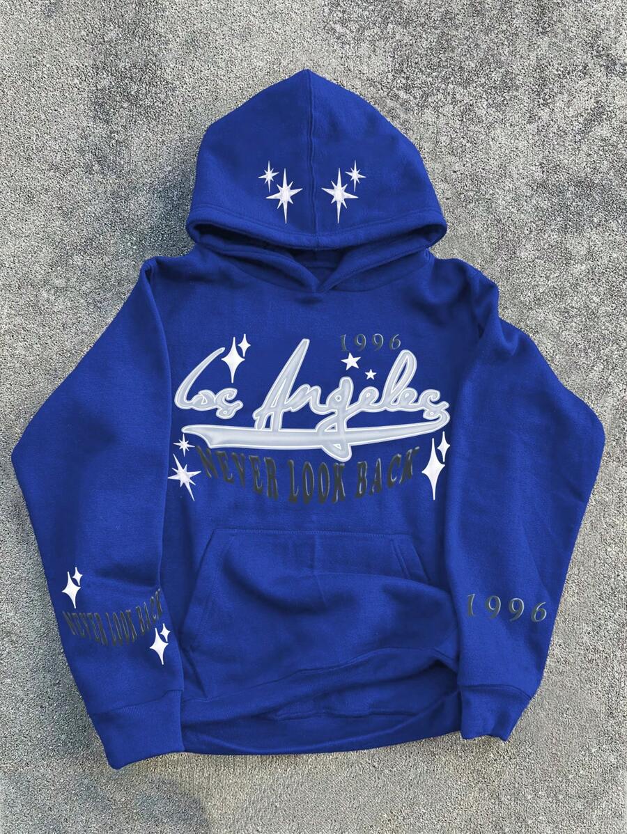 Manfinity EMRG Men Autumn/Winter Casual Hoodie With Letter Print And Thermal Lined