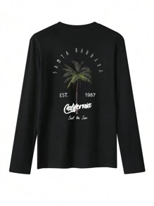 2025 Automne/Hiver Nouveau T-shirt décontracté à manches longues pour femmes avec slogan et imprimé palmier. Libérez votre potentiel de style : nos t-shirts à manches longues pour dames sont disponibles dans plusieurs couleurs pour trouver facilement la coupe parfaite qui correspond à votre sens unique de la mode et à votre personnalité.