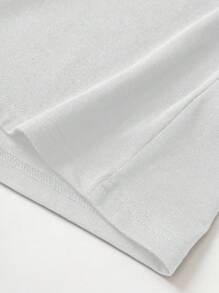 Muchica 休闲宽松面部印花圆领短袖女式T恤，适合夏季 - 白色 - 查看 4