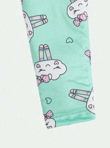 Bộ quần áo dài tay họa tiết mèo đơn giản và dễ thương cho bé gái, đồ mặc ở nhà vừa vặn - Nhiều màu - Xem 4