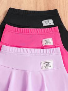 طقم بناتي 3 قطع/مجموعة أنيق وحلو وكيوت، تنورة فضفاضة متعددة الألوان متعددة الاستخدامات، خريف وشتاء - متعدد الألوان - مشاهدة 4