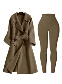 Easithlete 女式纯色高腰休闲运动紧身裤瑜伽裤 - 彩色 - 查看 4