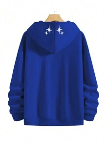 Manfinity EMRG Men Autumn/Winter Casual Hoodie With Letter Print And Thermal Lined