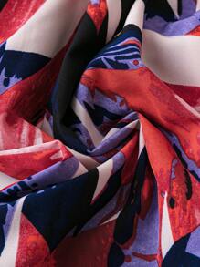 SHEIN LUNE Plus Size Random Print Casual Palazzo Pants - Multicolor - View 4