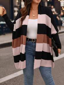 EMERY ROSE Plus Size Casual Loose Fit Lange Mouw Cardigan Jas Met Een Relaxed Silhouet En Getailleerde Mouwen Voor Een Comfortabele En Stijlvolle Look. Feesten, Muziekfestivals, Thuiskleding, Back-To-School Evenementen, Cadeaus En Winkelen. Western Dameskleding, Herfsttruien, Country, Winterkleding