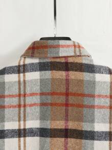 Manfinity EMRG Men's Button-Front Plaid Shirt With Long Sleeves And Pockets, Casual Everyday Wear