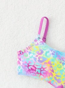 1 Stück süßer Badeanzug mit Leoparden Muster für Baby Mädchen, Sommer Strandurlaub