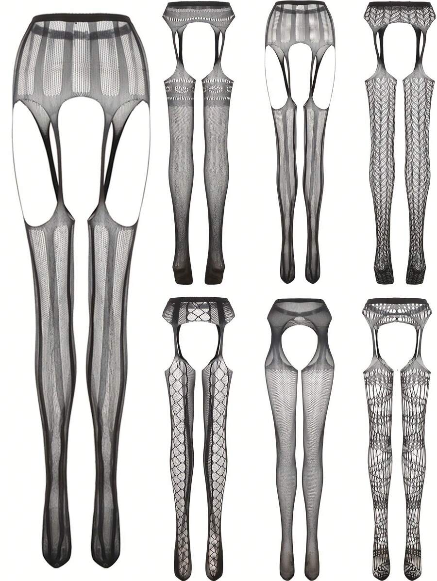 Women's Sexy Tights 3-Piece Set - Black - View 1