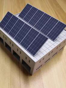 Modelos a escala 1/87 de paneles fotovoltaicos solares en miniatura para construcción de maquetas de casas de mesa de arena, materiales de diseño de escenas de kits diorama - Azul - Ver 3