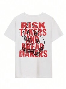 StreetHx 女士夏季口号眼睛印花圆领短袖休闲 T 恤图案 T 恤女式上衣 - 白色 - 查看 2