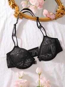 EmpressEnvy 女士网状性感内衣胸罩 - 黑色 - 查看 7