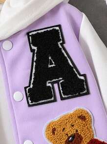 Baby Girl Warm Casual Sporty Street Fashion Bear Jacket, Fall & Winter