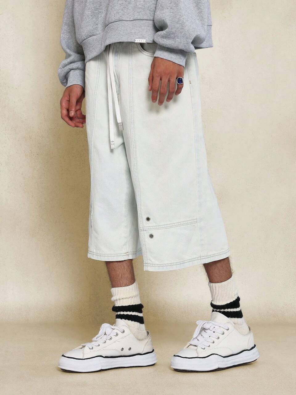 Washed Denim Jort