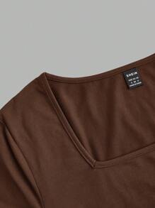 SHEIN 3 件/套孕妇休闲简约黑白灰色圆领短袖修身孕妇 T 恤