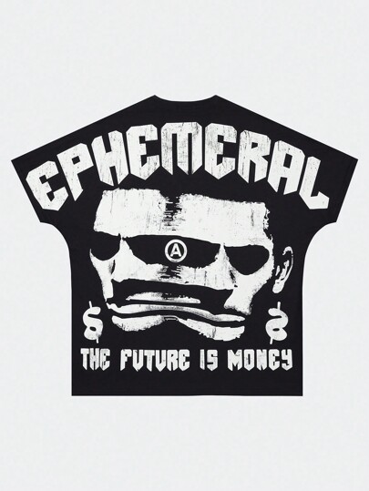 Street Life T-shirt à manches courtes avec graphique de portrait rétro et usé pour hommes, été, école