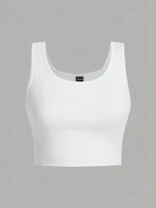 SHEIN EZwear 3pcs Women Super Cropped Tight Casual Tank Top Set, Suitable For Summer Back To School - Multicolor - View 6