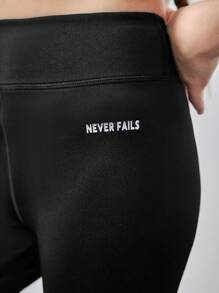 SHEIN Leap Crew 3pcs Tween Girls' Knitted Plain Letter & Printed Pattern Sports Leggings Set - Multicolor - View 22