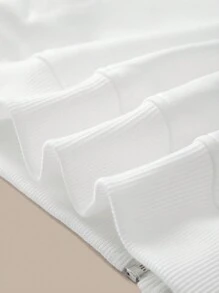 SHEIN BASICS 秋冬女士休闲纯色针织立领长袖宽松外套