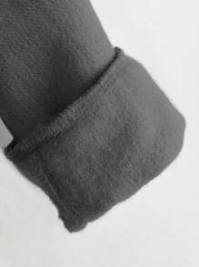 SHEIN 年轻男孩纯色圆领长袖休闲日常服装，适合秋冬季 - 灰色 - 查看 4