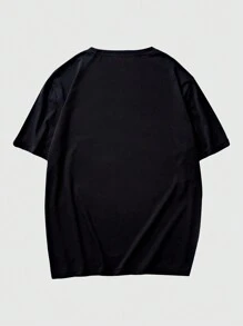 ROMWE MEN Goth Áo thun nam in hình bộ xương cho Halloween - màu đen - Xem 2