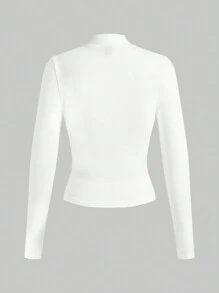 SHEIN EZwear Women's Stand Collar Moisture-Absorbing Heating Long Sleeve T-Shirt - Multicolor - View 7