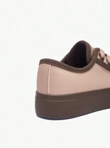 JNSQ 四季女童复古百搭粉色时尚休闲硫化鞋帆布运动鞋，开学季 - 藕粉色 - 查看 10