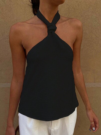 INAWLY 女士纯色简约露肩吊带背心