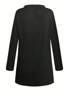 INAWLY Plus Size Long Sleeve Button-Up Loose Soft Elegant Cardigan