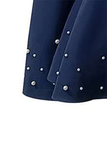 SHEIN Clasi Grote maten casual blazer met pofmouwen en kralen voor lente en herfst