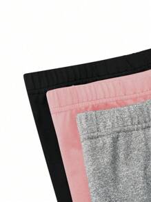 SHEIN LUNE 3 件套女士基本款纯色休闲紧身裤 - 彩色 - 查看 5