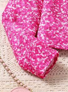 2 件 Tween 女童拼布印花圆领长袖上衣和喇叭裤套装